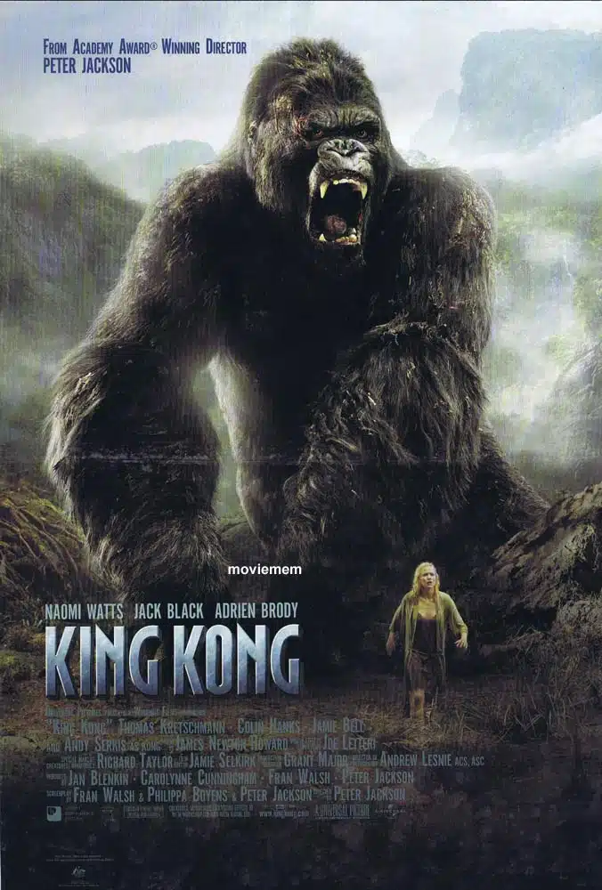 KING KONG Original DS Daybill Movie Poster Peter Jackson Naomi Watts Jack Black B