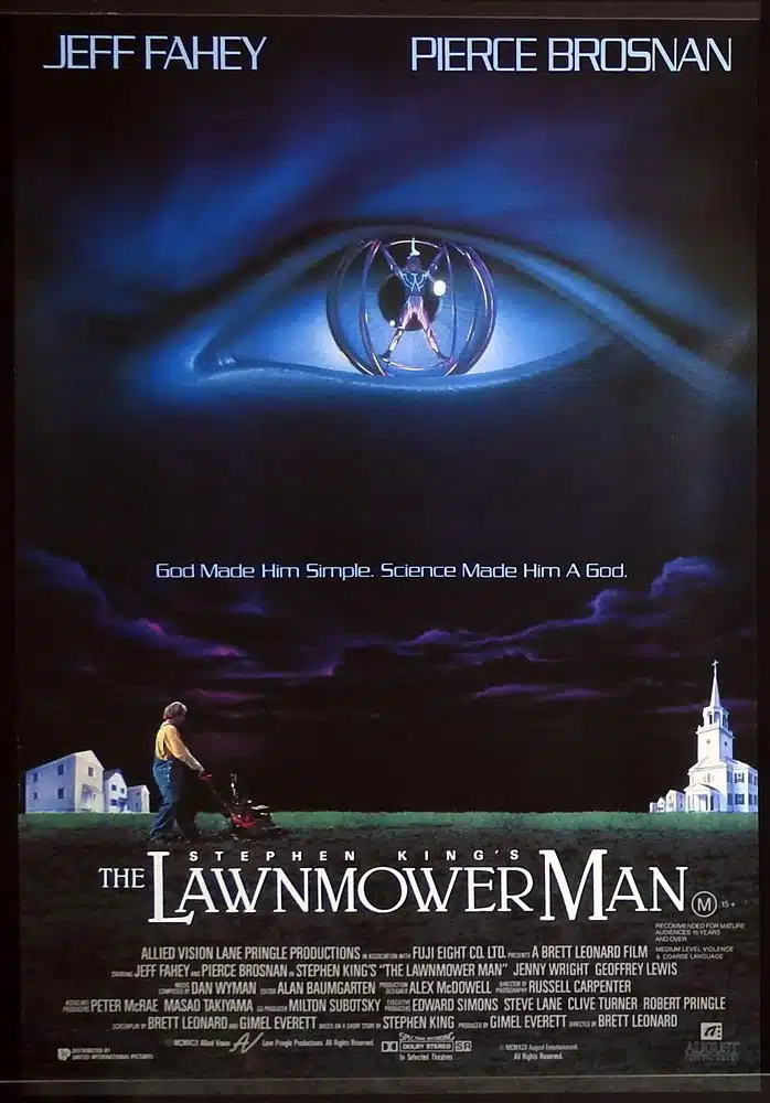 THE LAWNMOWER MAN Australian One Sheet Movie poster Stephen King Pierce Brosnan