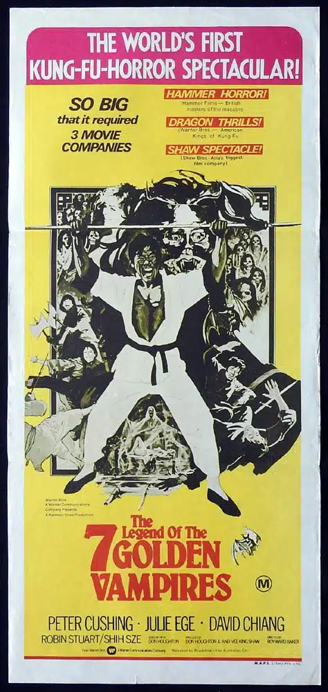 LEGEND OF THE 7 GOLDEN VAMPIRES Original Daybill Movie poster Peter Cushing HAMMER Films
