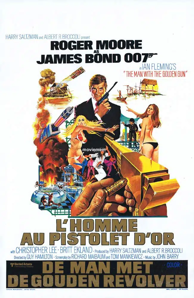 THE MAN WITH THE GOLDEN GUN Original Belgian Movie poster Roger Moore James Bond