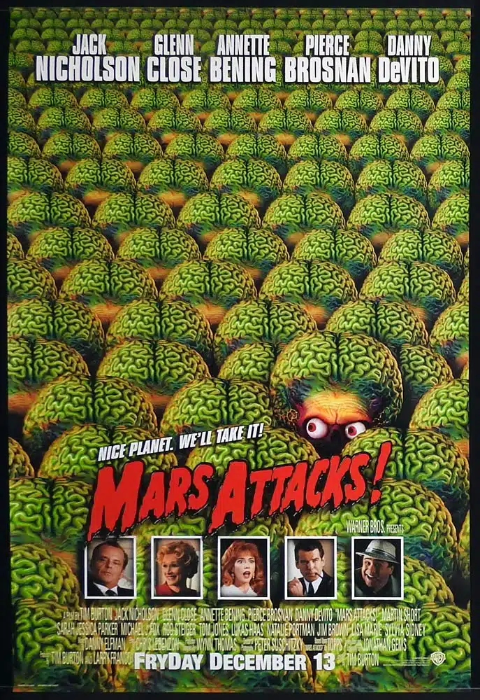 MARS ATTACKS Original DS ADV US One Sheet Movie poster Pierce Brosnan Jack Nicholson