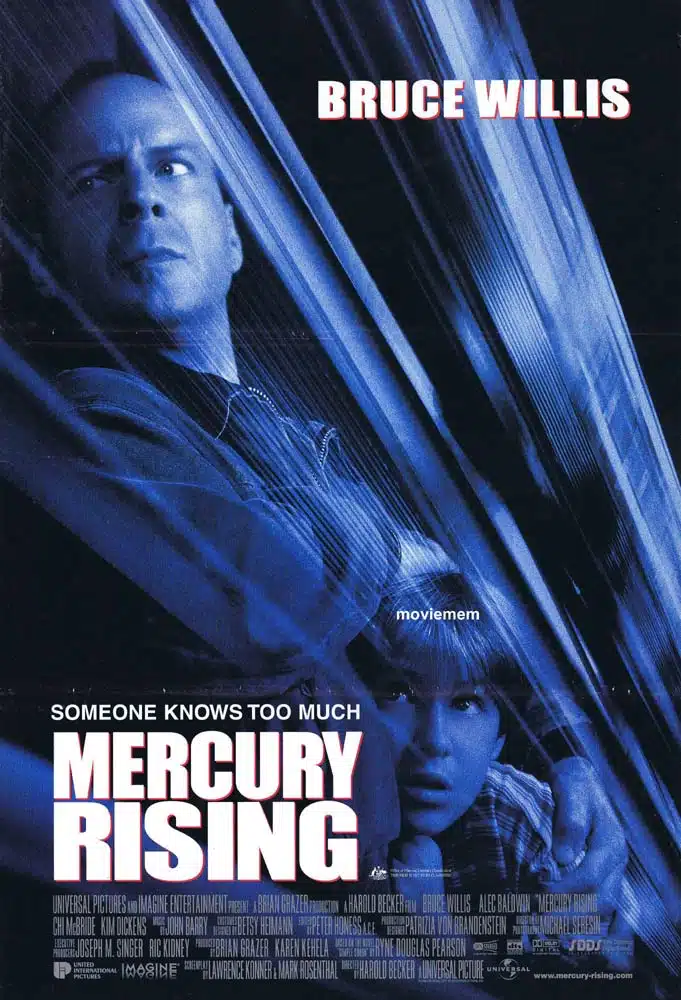 MERCURY RISING Original DS Daybill Movie Poster Bruce Willis Alec Baldwin