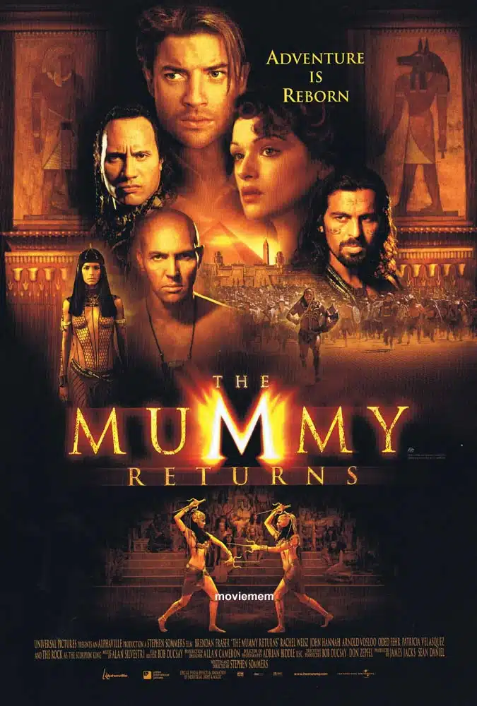 THE MUMMY RETURNS Original DS Daybill Movie Poster Brendan Fraser Rachel Weisz