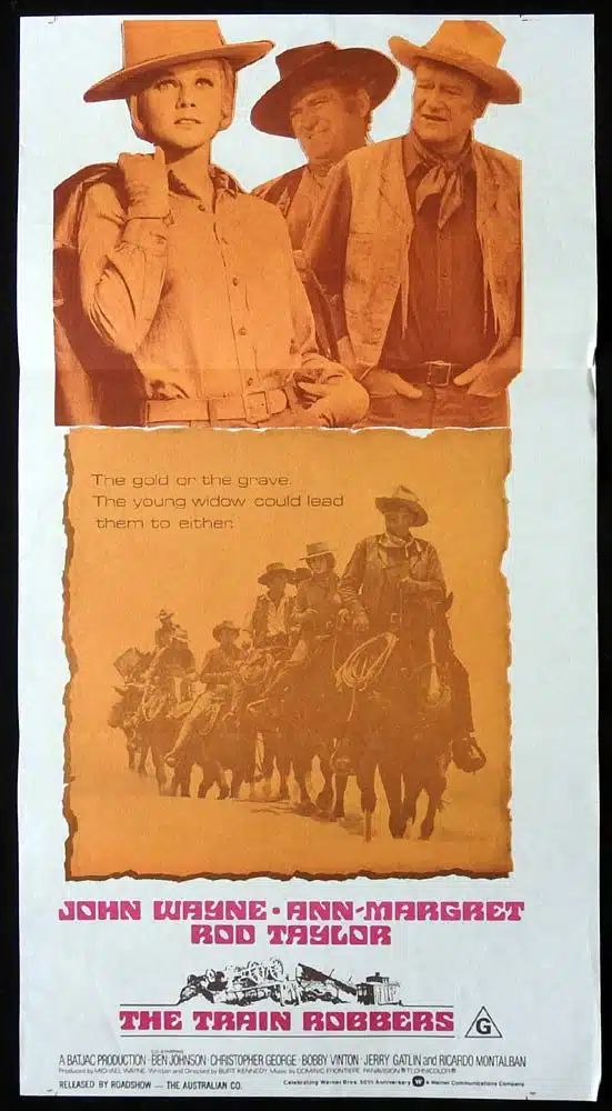 THE TRAIN ROBBERS Original Daybill Movie poster John Wayne Ann-Margret Rod Taylor