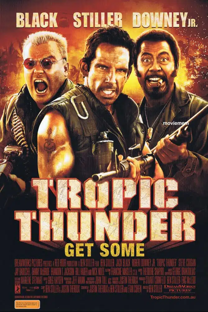 TROPIC THUNDER Original DS Daybill Movie Poster Ben Stiller Jack Black Robert Downey Jr