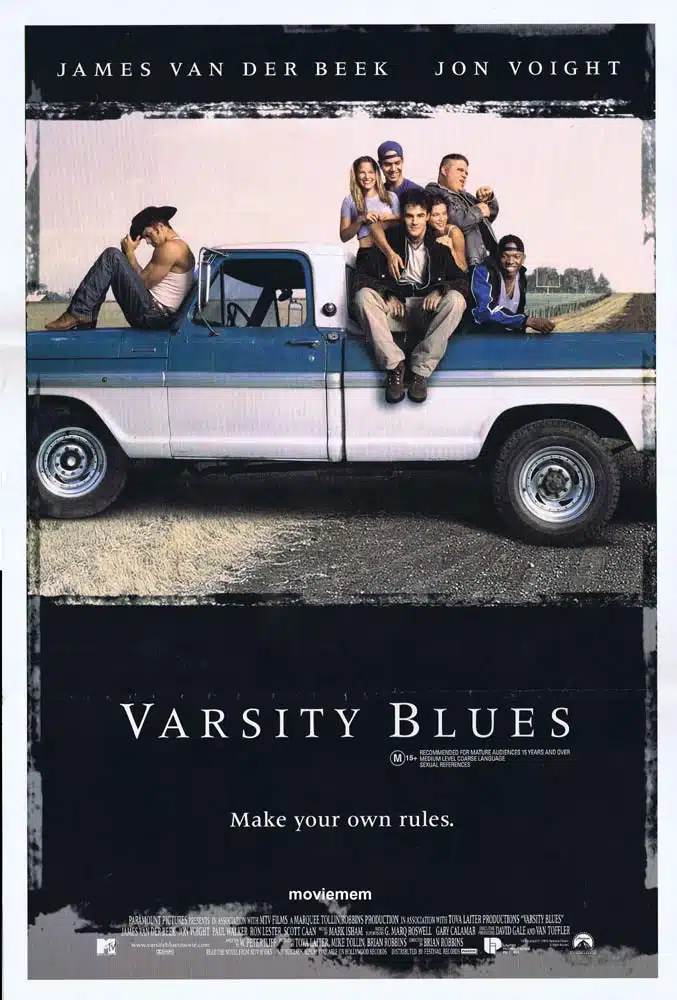 VARSITY BLUES Original DS Daybill Movie Poster James Van Der Beek Jon Voight