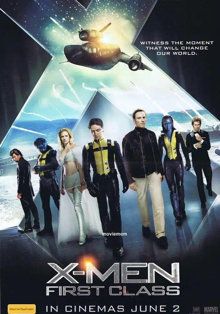 X MEN FIRST CLASS Original Mini Daybill Movie Poster James McAvoy Michael Fassbender