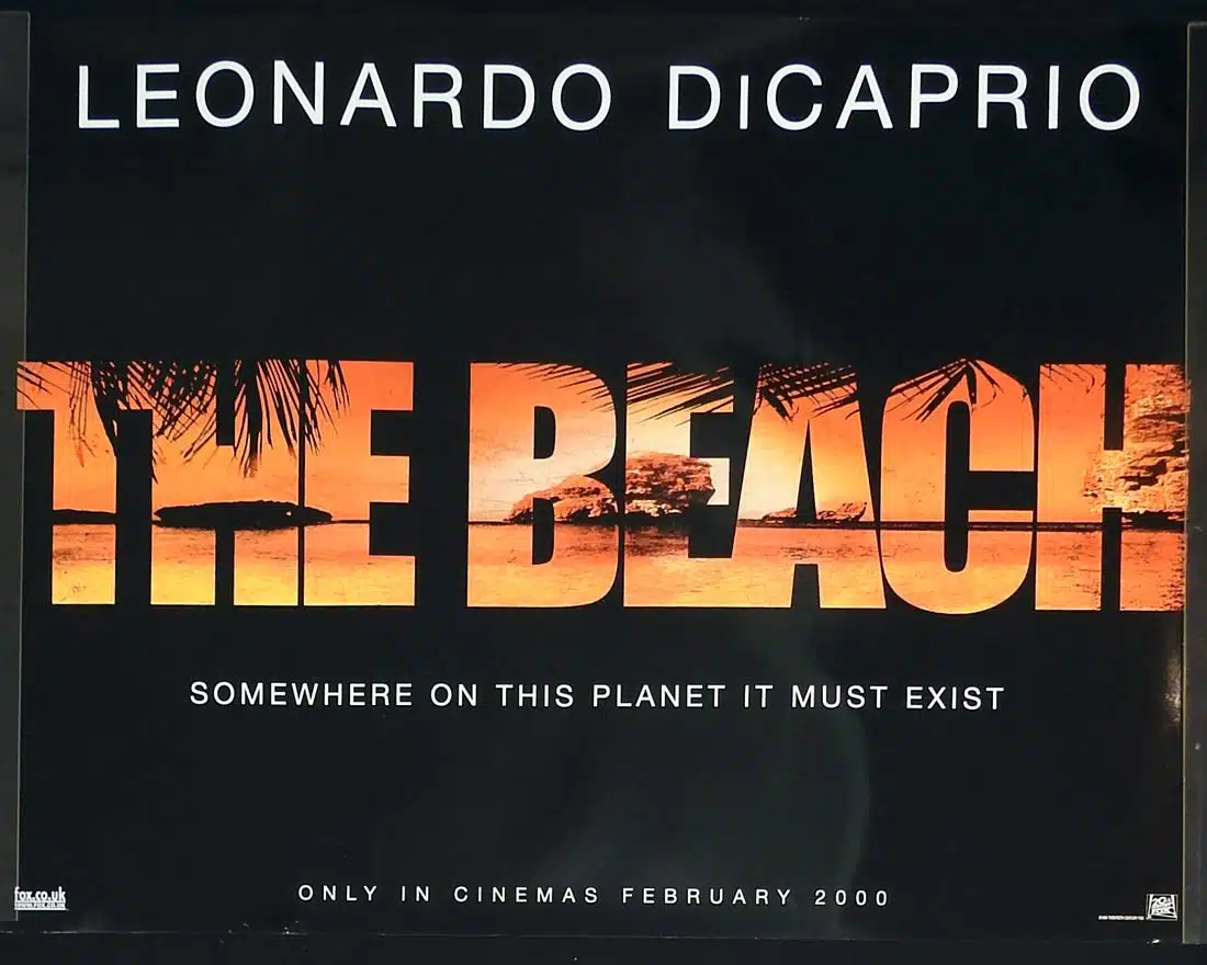 THE BEACH Original Advance British Quad Movie Poster Leonardo DiCaprio Tilda Swinton