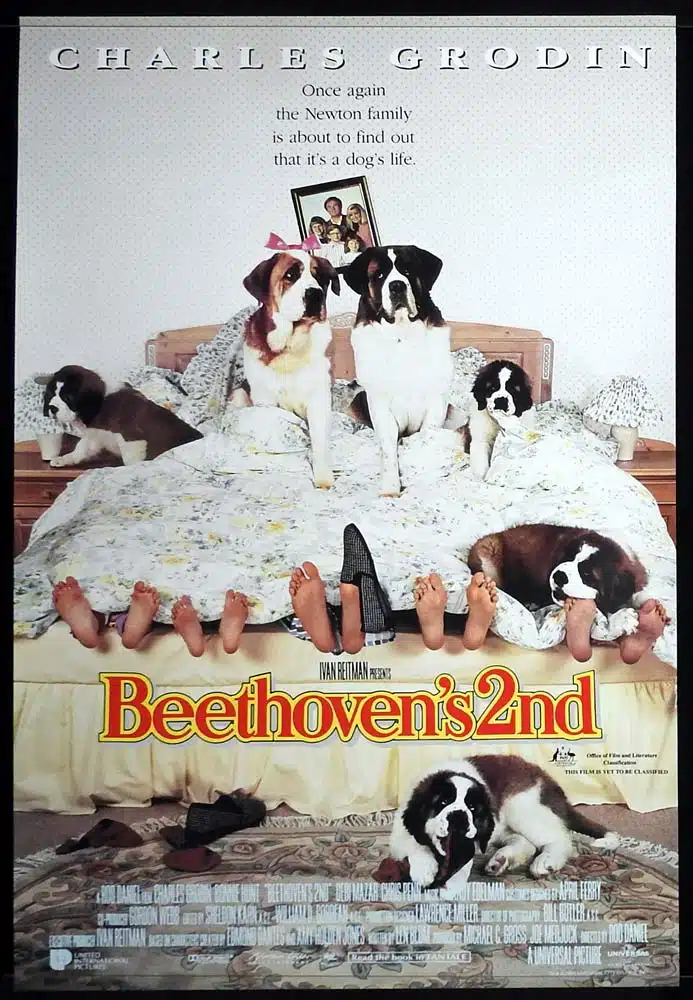 BEETHOVEN’S Second Original One Sheet Movie Poster Charles Grodin Bonnie Hunt