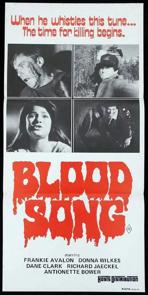 BLOOD SONG Original Daybill Movie Poster Frankie Avalon Horror Slasher