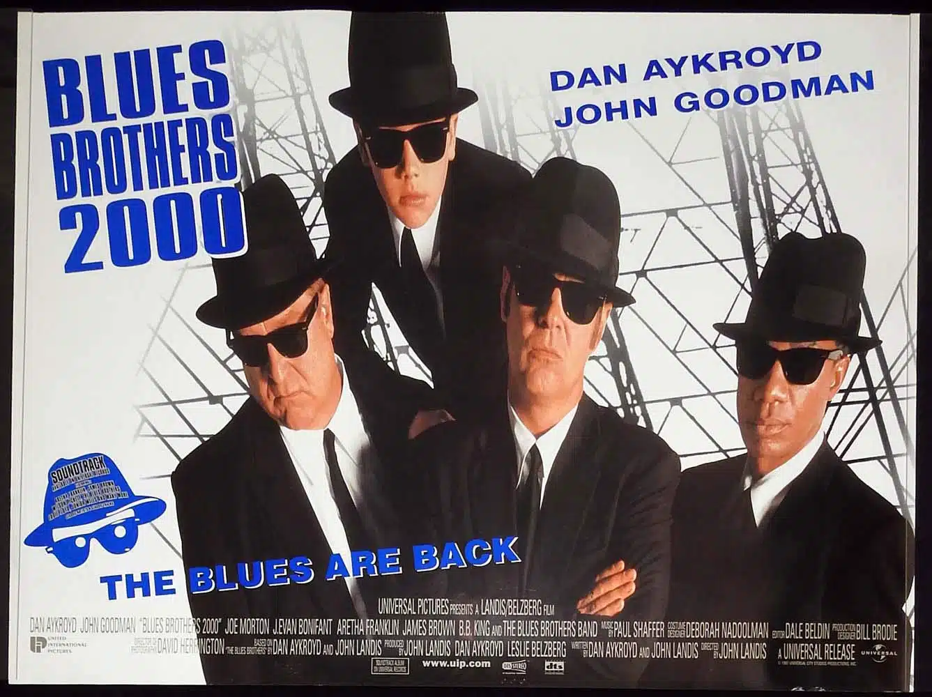 BLUES BROTHERS 2000 Original British Quad Movie Poster John Landis Dan Aykroyd
