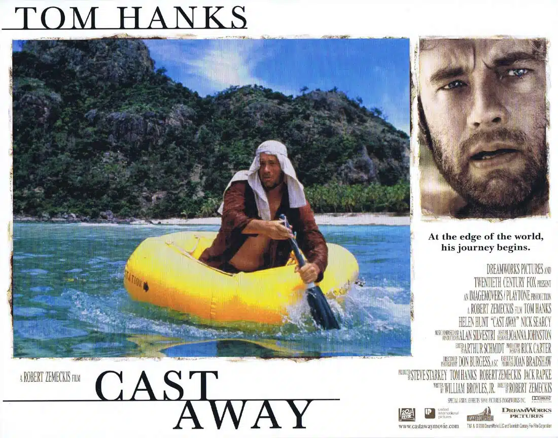 CAST AWAY Original Lobby Card 7 Tom Hanks Helen Hunt Nick Searcy