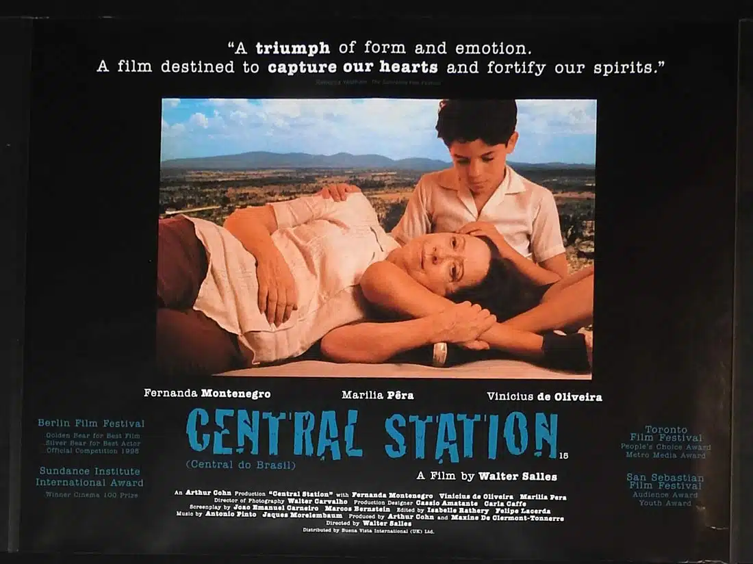 CENTRAL STATION Original British Quad Movie Poster Fernanda Montenegro Vinícius de Oliveira