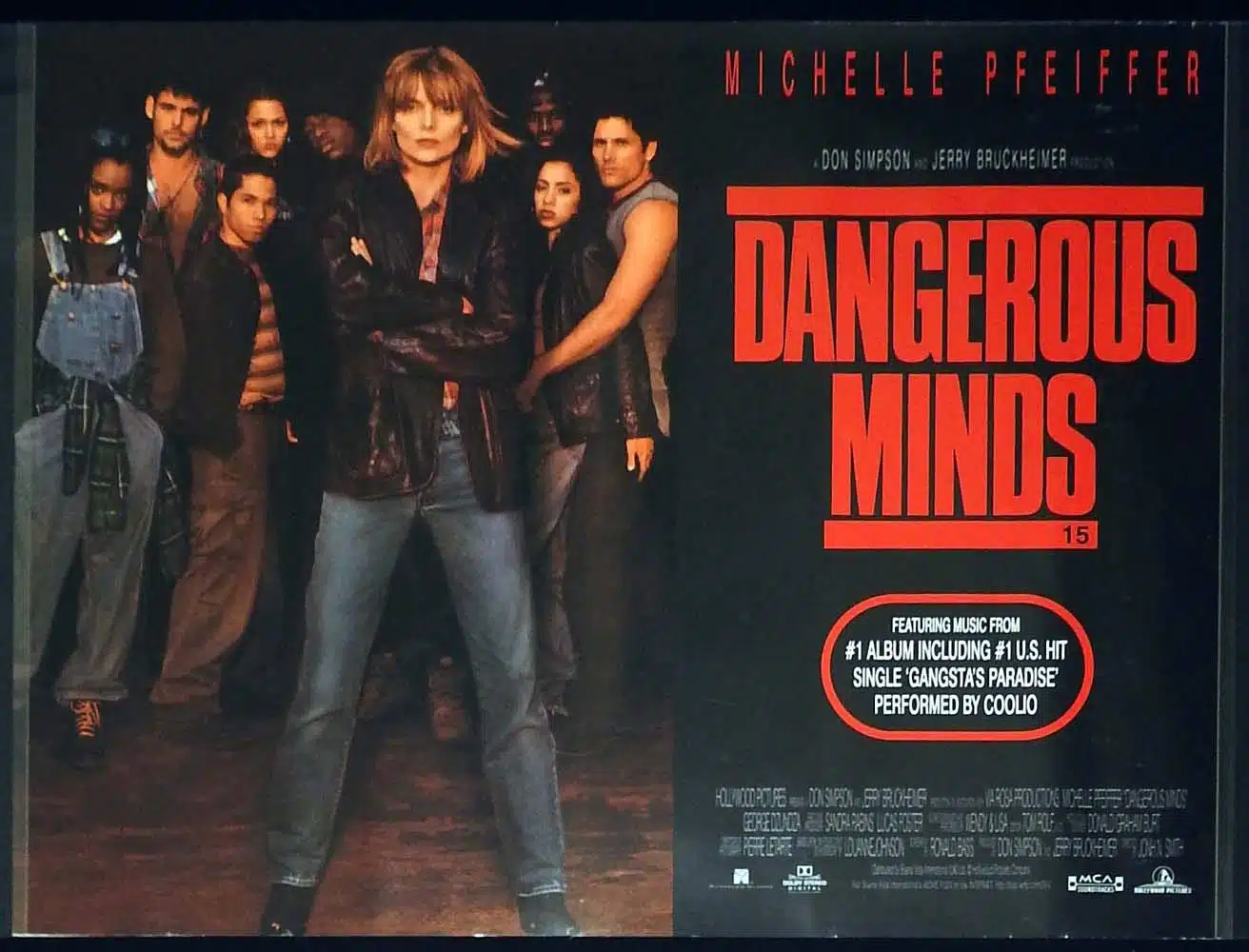 DANGEROUS MINDS Original DS British Quad Movie Poster Michelle Pfeiffer George Dzundza