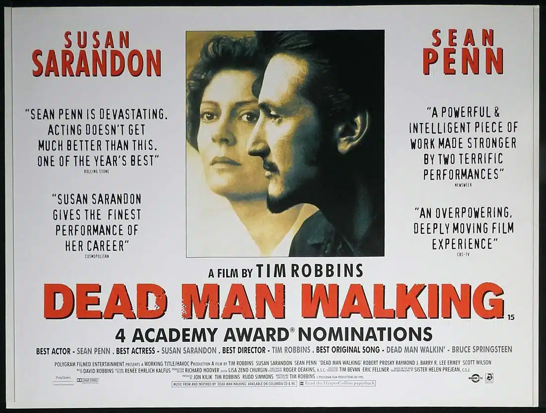 DEAD MAN WALKING Original DS British Quad Movie Poster Susan Sarandon Sean Penn