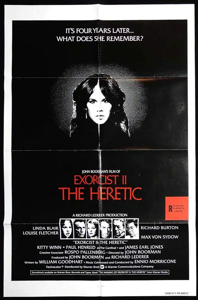EXORCIST II THE HERETIC Original Daybill Movie Poster Linda Blair Richard Burton