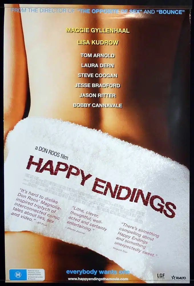 HAPPY ENDINGS Original One sheet Movie Poster Maggie Gyllenhaal Lisa Kudrow