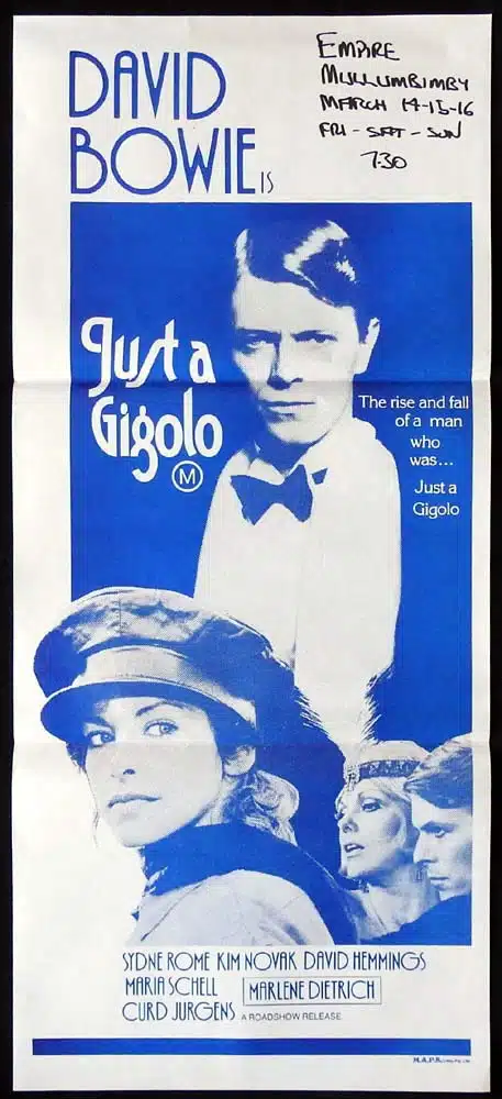 JUST A GIGOLO Original Daybill Movie Poster DAVID BOWIE Kim Novak Sydne Rome