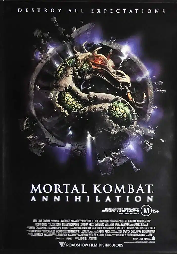 MORTAL KOMBAT ANNIHILATION Original DS Rolled One Sheet Movie Poster Martial Arts