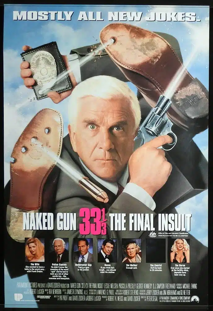 NAKED GUN 33/1/3 Original One Sheet Movie Poster Leslie Nielsen
