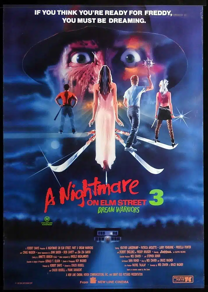 A NIGHTMARE ON ELM STREET 3 Dream Warriors Original Rolled One Sheet Movie Poster