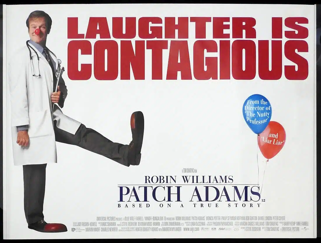 PATCH ADAMS Original DS British Quad Movie Poster Robin Williams Monica Potter