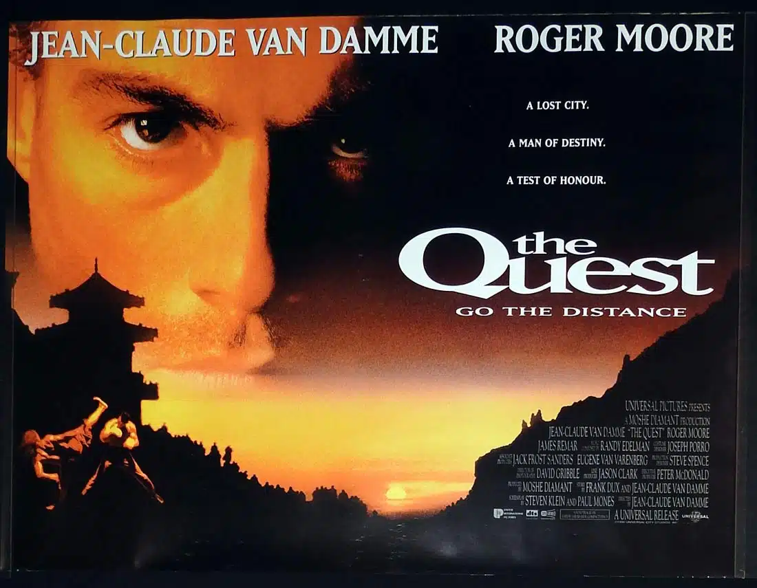 THE QUEST Original British Quad Movie Poster Jean-Claude Van Damme Roger Moore
