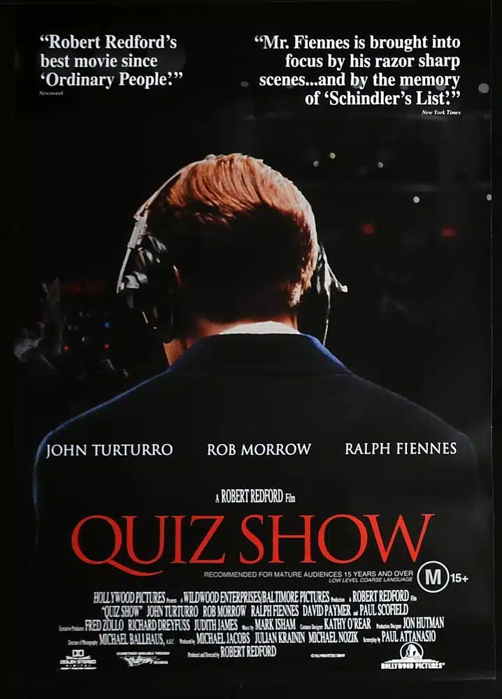 QUIZ SHOW Rolled One sheet Movie poster John Turturro Rob Morrow Ralph Fiennes