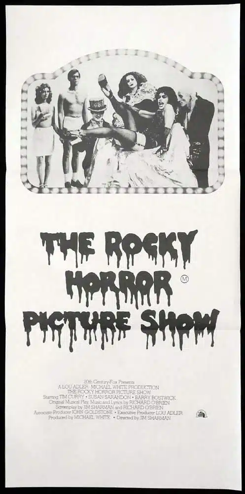 ROCKY HORROR PICTURE SHOW Daybill Movie Poster Cast Style Tim Curry