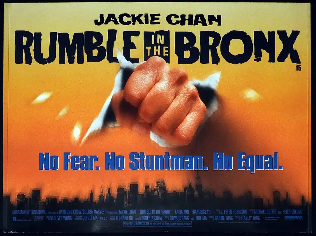 RUMBLE IN THE BRONX Original British Quad Movie Poster Jackie Chan Anita Mui