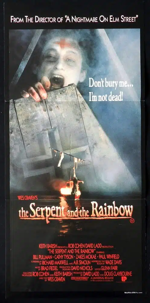 THE SERPENT AND THE RAINBOW Original Daybill Movie poster WES CRAVEN Bill Pullman