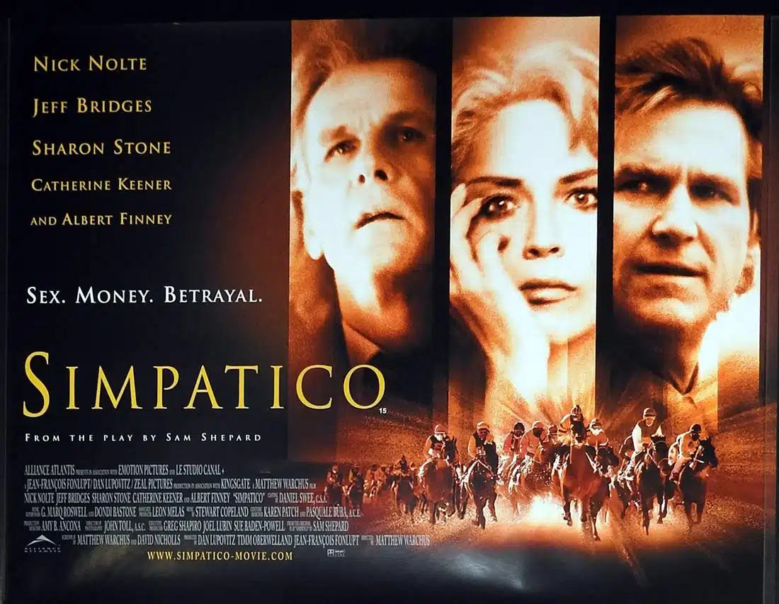 SIMPATICO Original British Quad Movie Poster Nick Nolte Jeff Bridges Sharon Stone
