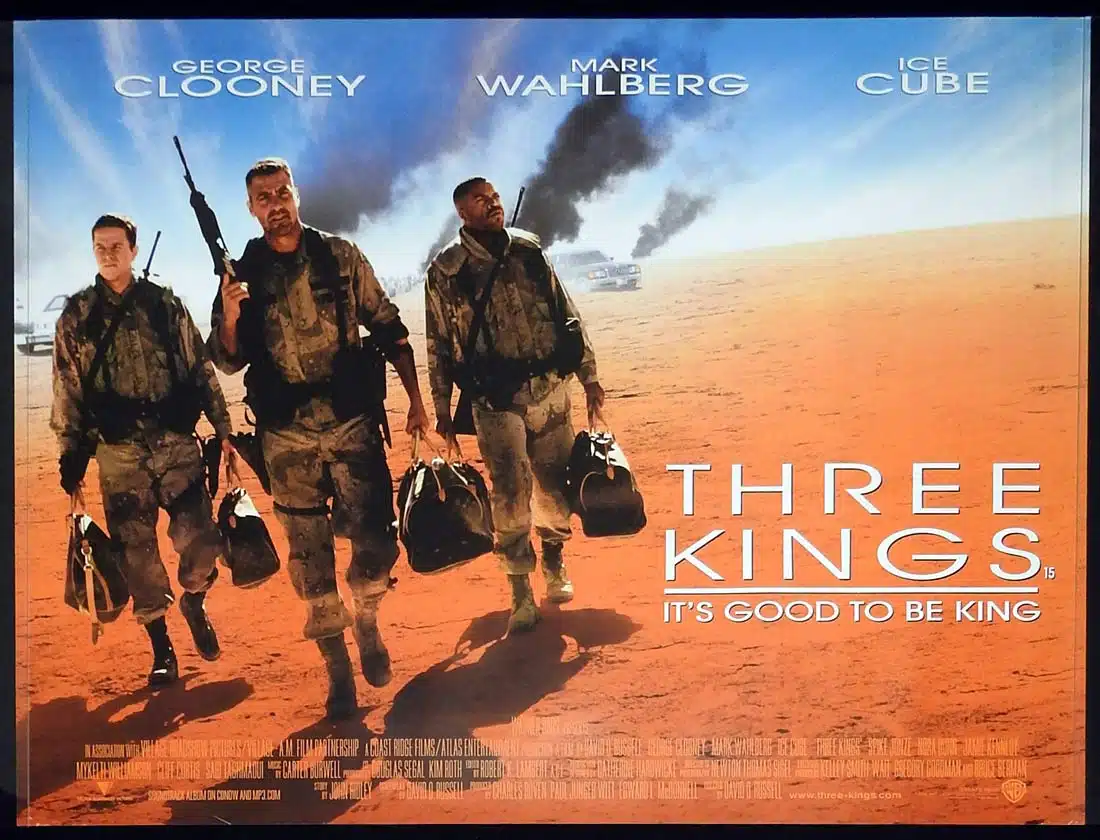 THREE KINGS Original DS British Quad Movie Poster George Clooney Mark Wahlberg Ice Cube