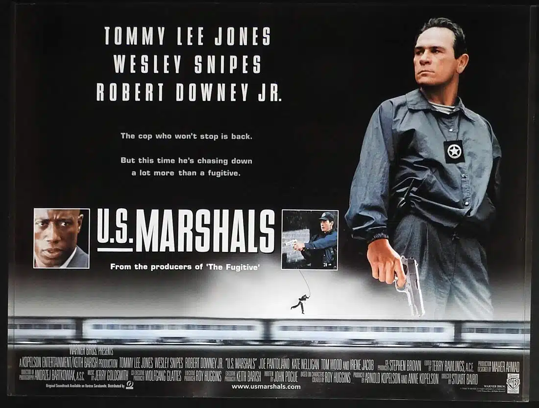 US MARSHALS Original British Quad Movie Poster Tommy Lee Jones Wesley Snipes Robert Downey Jr