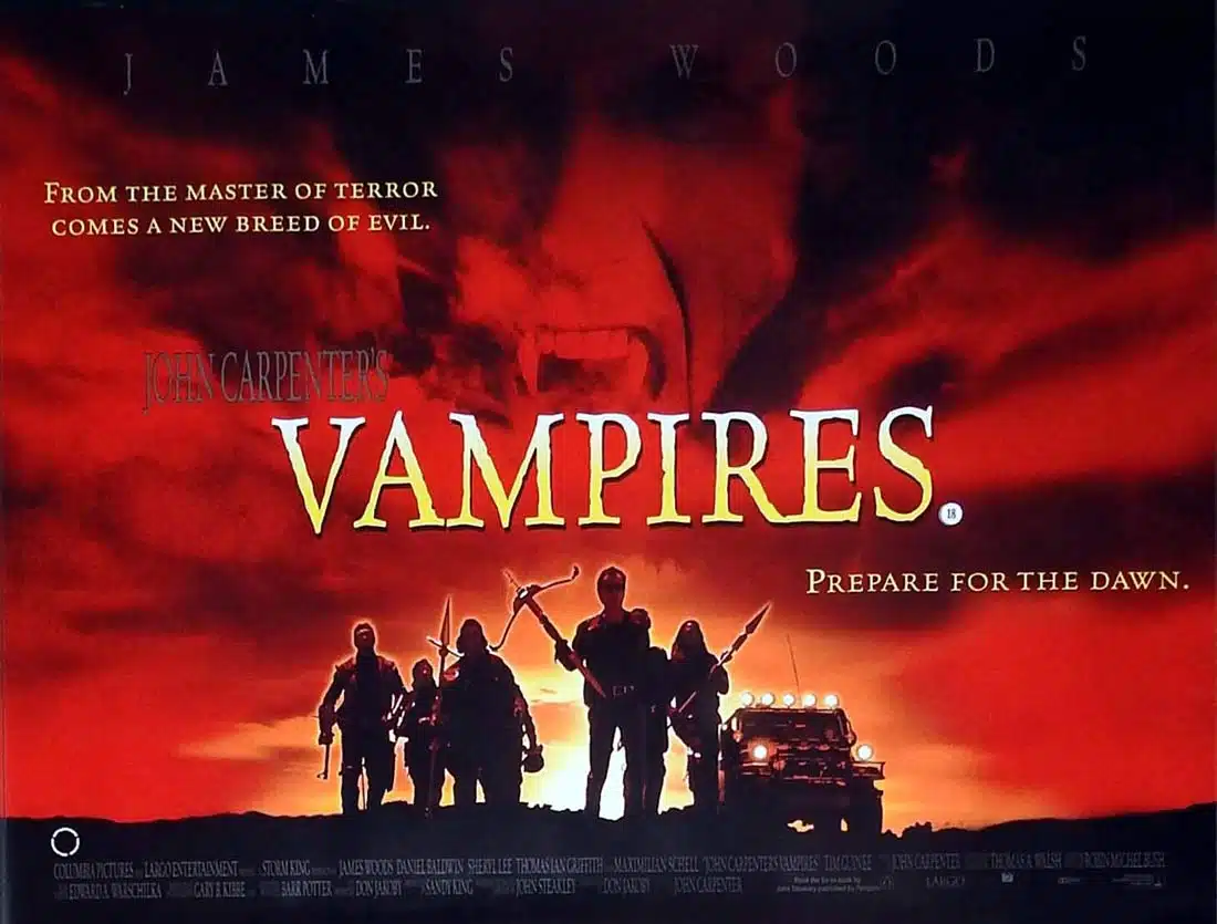 VAMPIRES Original DS British Quad Movie Poster John Carpenter Horror