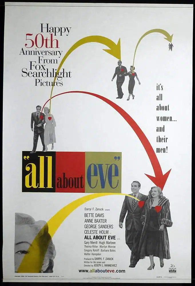 ALL ABOUT EVE Original DS 50th 2000r Anniversary One Sheet Movie Poster Marilyn Monroe