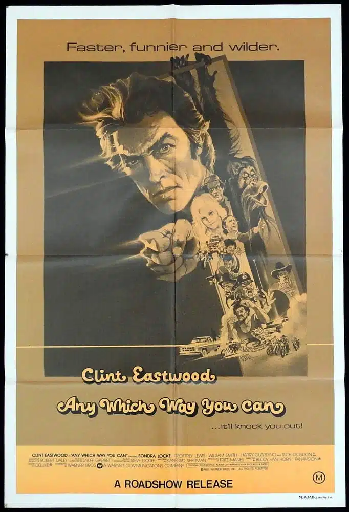 ANY WHICH WAY YOU CAN Original One Sheet Movie Poster Clint Eastwood Sondra Locke