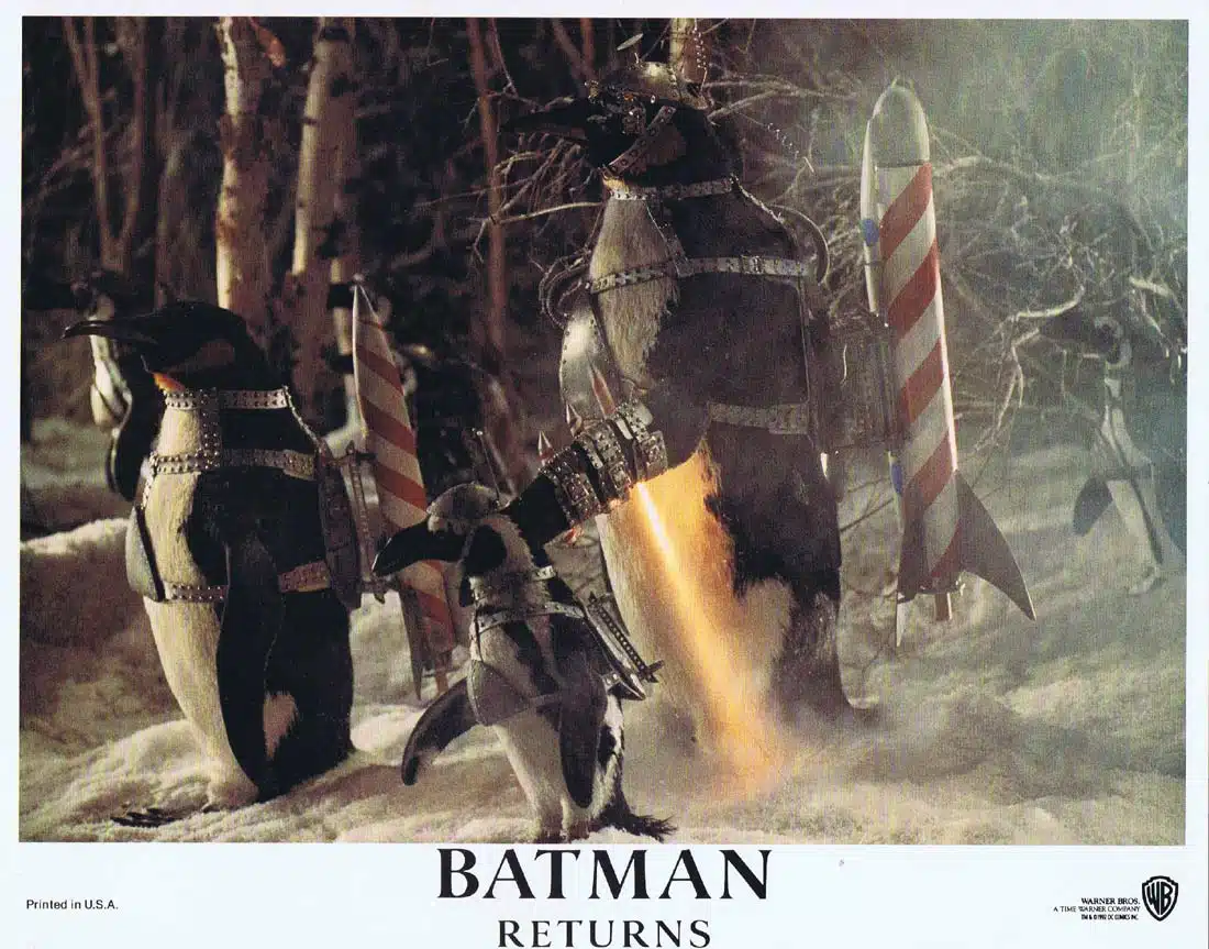 BATMAN RETURNS Original Lobby Card 4 Michael Keaton Danny DeVito Michelle Pfeiffer