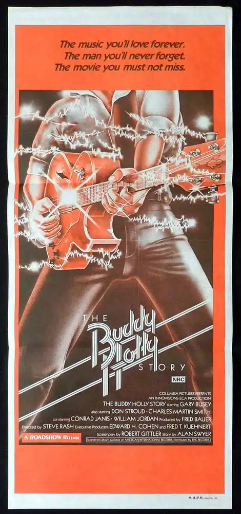 THE BUDDY HOLLY STORY Original Daybill Movie Poster Gary Busey Don Stroud