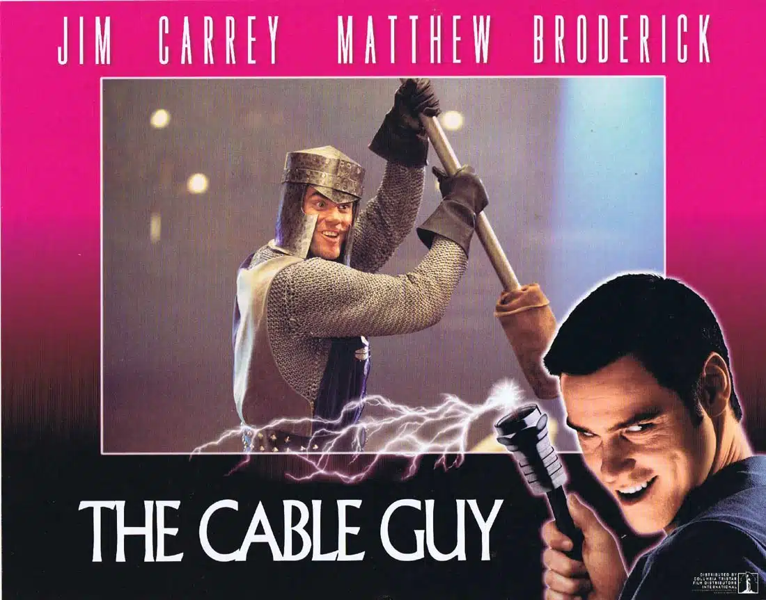 THE CABLE GUY Original Lobby Card 2 Jim Carrey Matthew Broderick