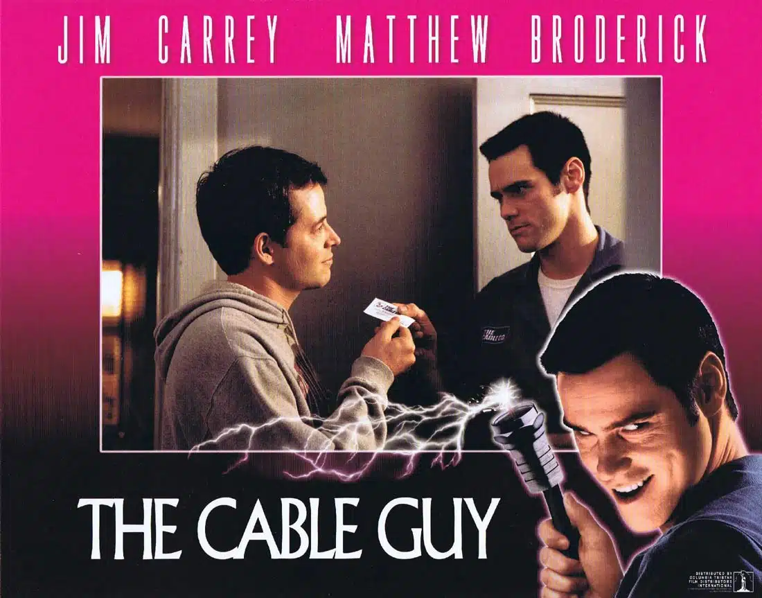 THE CABLE GUY Original Lobby Card 3 Jim Carrey Matthew Broderick