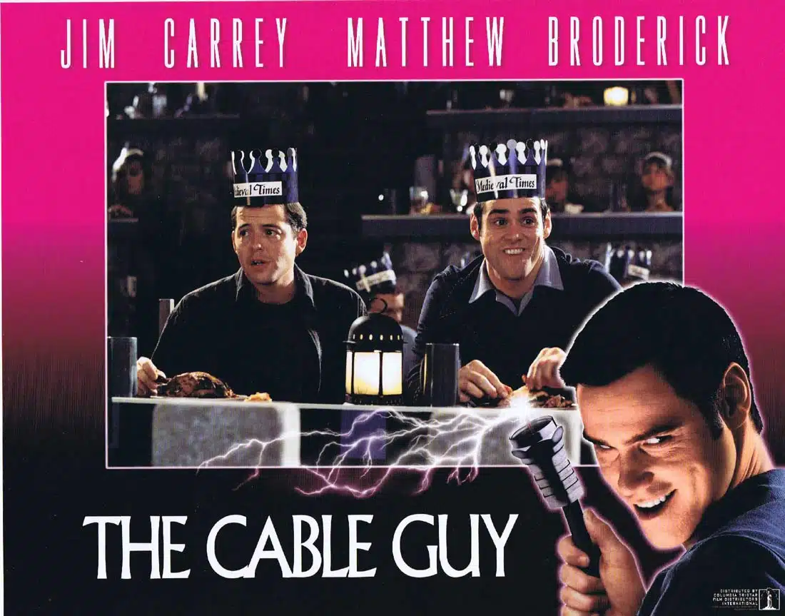 THE CABLE GUY Original Lobby Card 6 Jim Carrey Matthew Broderick