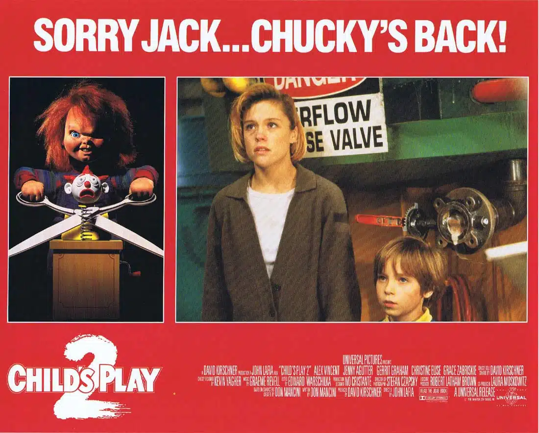 CHILD’S PLAY 2 Original UK Lobby Card 2 Alex Vincent Jenny Agutter Chucky
