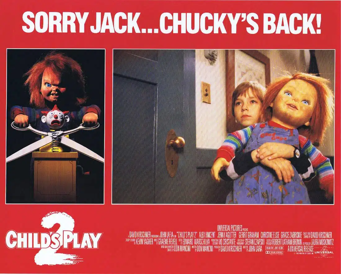 CHILD’S PLAY 2 Original UK Lobby Card 5 Alex Vincent Jenny Agutter Chucky