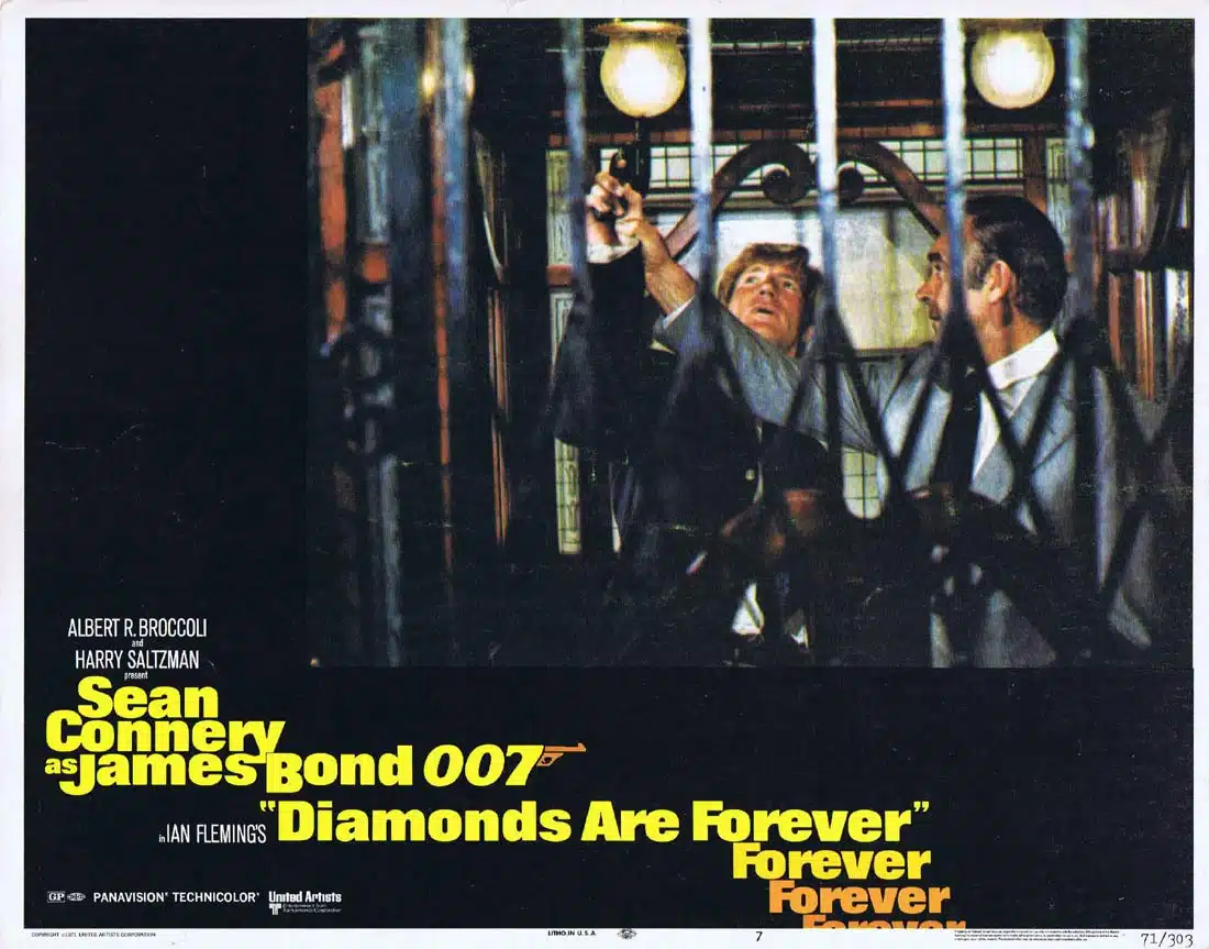 DIAMONDS ARE FOREVER Original Lobby Card 7 Sean Connery James Bond Jill St. John