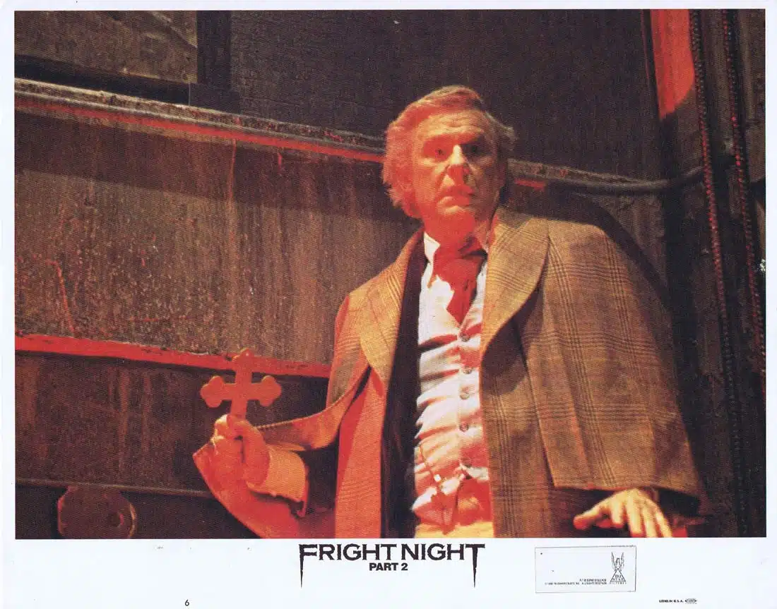 FRIGHT NIGHT PART 2 Original Lobby Card 6 Roddy McDowall William Ragsdale