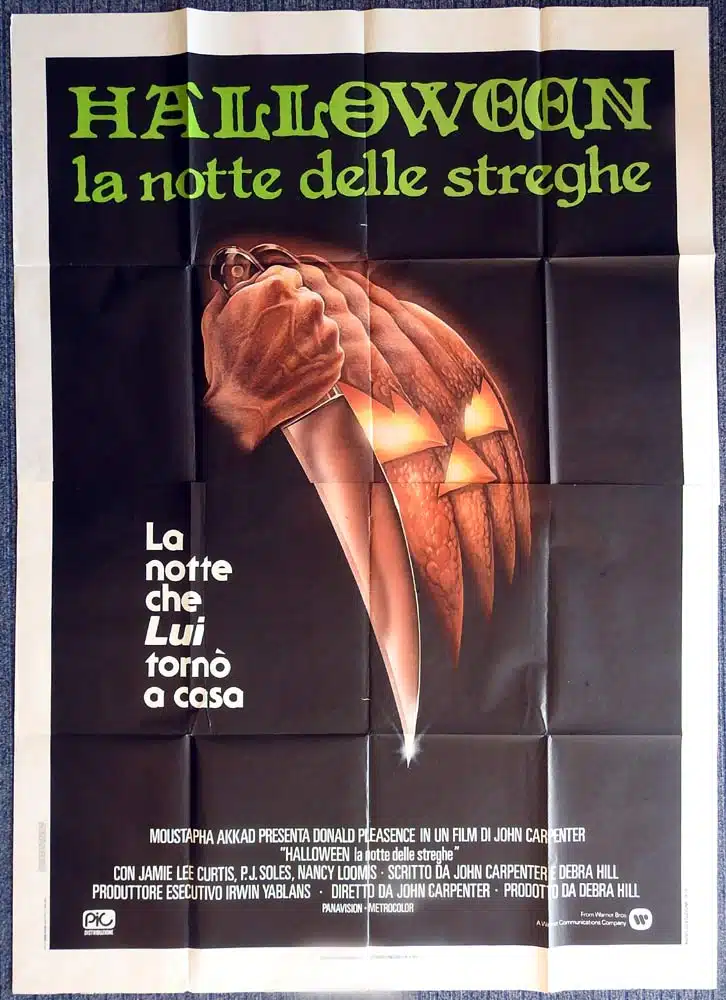 HALLOWEEN Original Italian 2p Movie Poster Jamie Lee Curtis Donald Pleasence