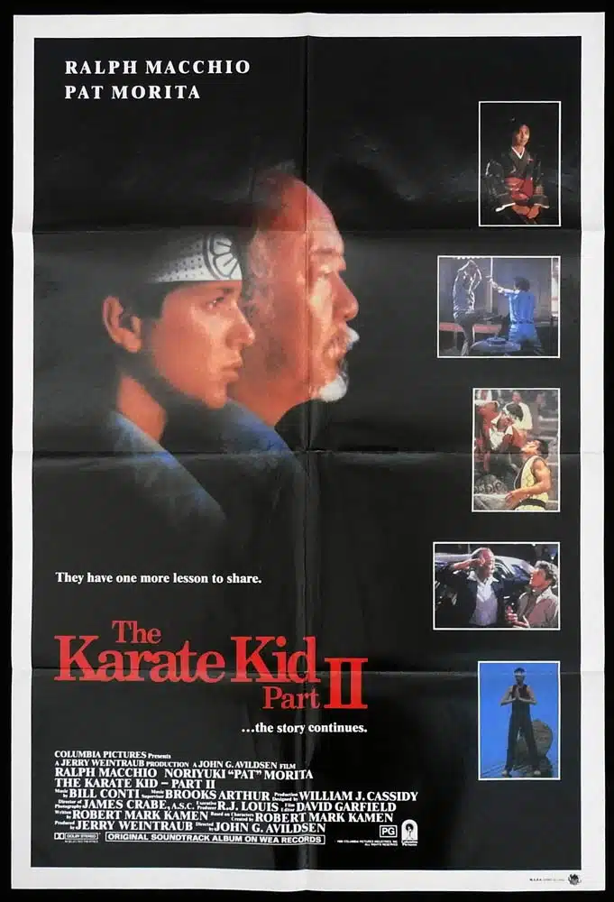 THE KARATE KID PART II Original One Sheet Movie Poster Ralph Macchio Noriyuki “Pat” Morita