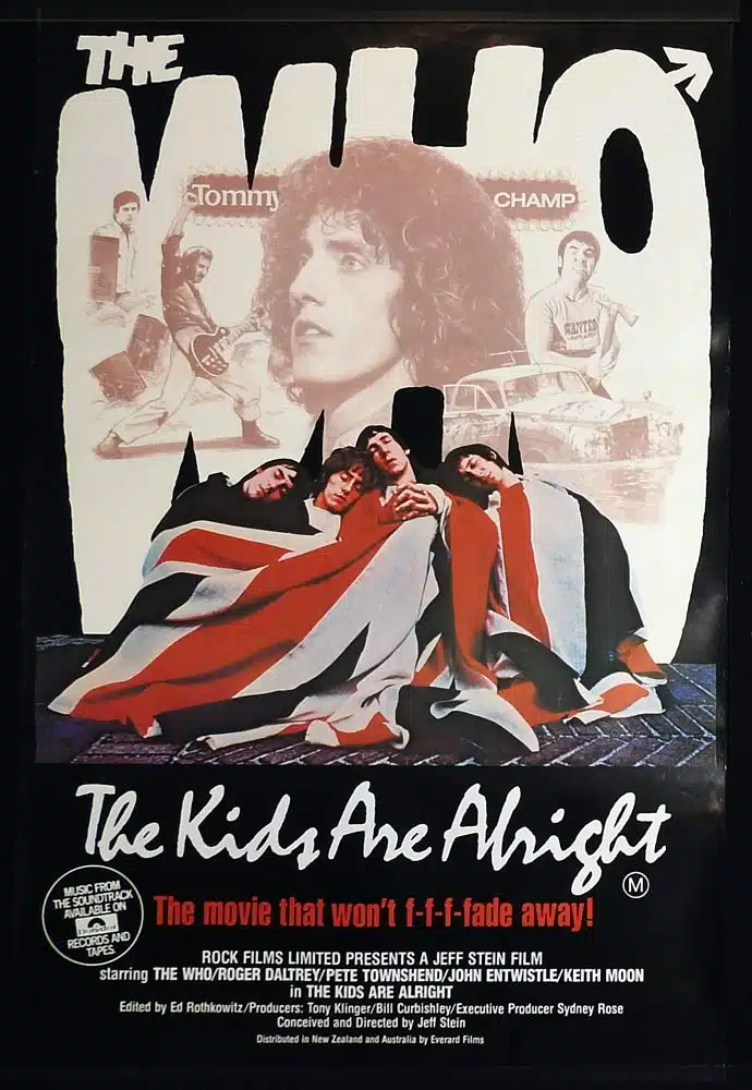 THE KIDS ARE ALRIGHT Original One Sheet Movie Poster The Who Roger Daltrey