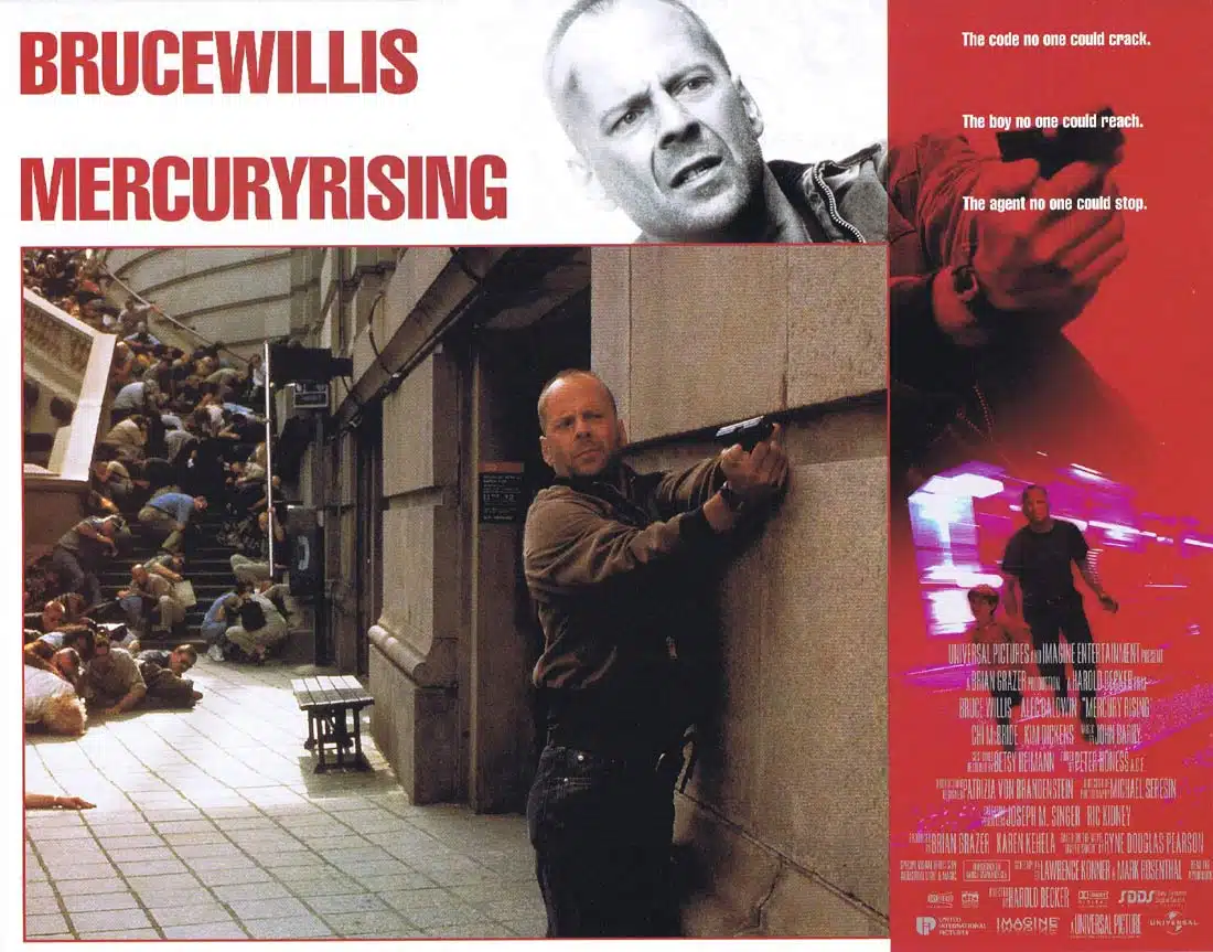 MERCURY RISING Original Lobby Card 1 Bruce Willis Alec Baldwin